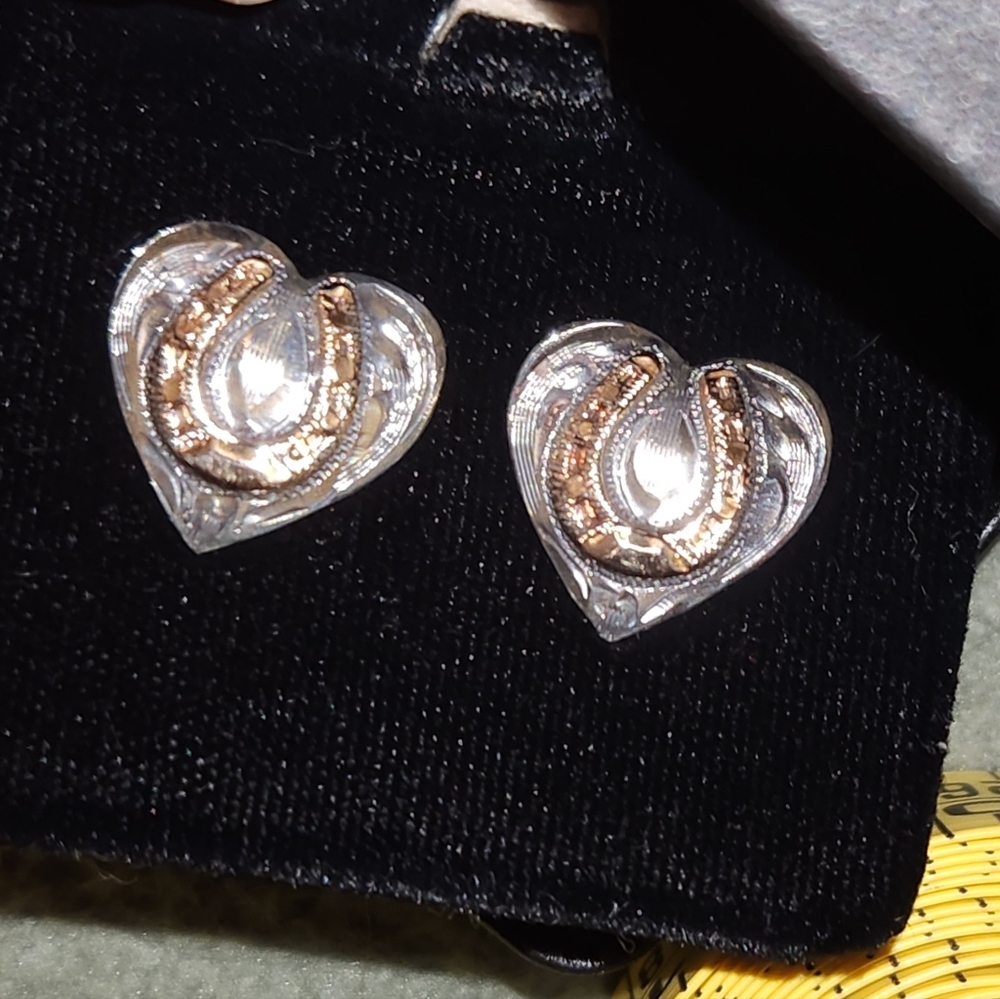 Vogt Sterling and 14K Gold Heart Earrings